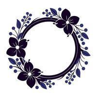 floral frame with flowers and leaves on a white background vector