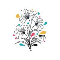 flowers illustration isolated on white background vector