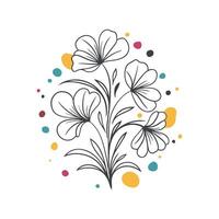 flowers illustration isolated on white background vector