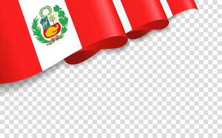 Waving 3d flag of Peru creative frame and copy space backdrop vector