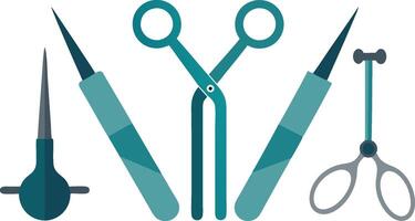 Set of Surgical Instruments Design vector