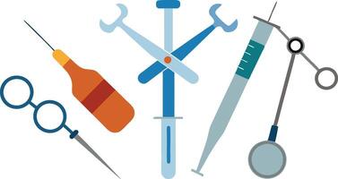 Set of Surgical Instruments Design vector