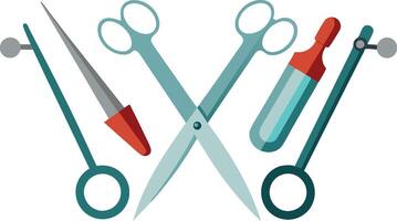 Set of Surgical Instruments Design vector