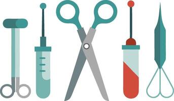 Set of Surgical Instruments Design vector