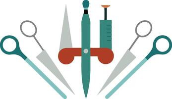 Set of Surgical Instruments Design vector