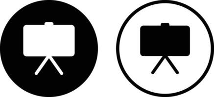 Blackboard icon set in two styles . Presentation board icon . Teaching board icon . illustration vector