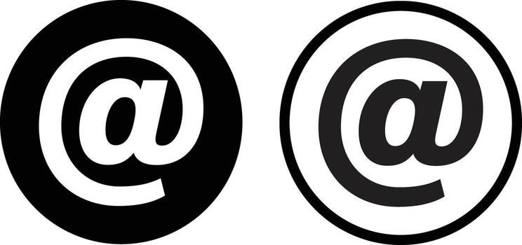 At email icon set in two styles isolated on white background . At icon . Email icon vector