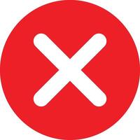 Red close icon . Red delete icon . Remove symbol . Decline sign . Cancel icon vector