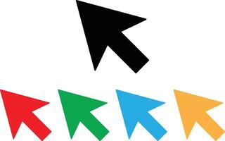 Cursor icon set in different colors . Arrow pointer icon . illustration vector