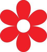 Red flower icon isolated on white background . Flower icon . Floral element for decoration vector