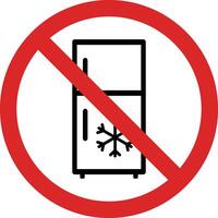 No refrigerator sign isolated on white background . Freezing not allowed sign . Do not freeze prohibited icon vector