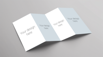 Mockup of a booklet or brochure in expanded form psd