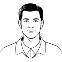 Outline Avatar Icon Drawing vector