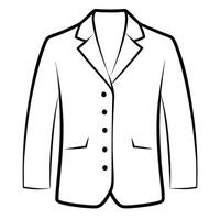 Hand drawn jacket outline on white background. Clothing costumes, Education and school kids coloring page vector