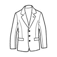 Hand drawn jacket outline on white background. Clothing costumes, Education and school kids coloring page vector