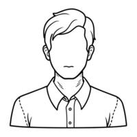 Male Avatar Outline Illustration for UI designer vector