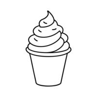Ice cream outline design on white background for children activity with black and white image vector