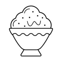Ice cream outline design on white background for children activity with black and white image vector