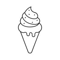 Ice cream outline design on white background for children activity with black and white image vector