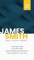 Blue Yellow Minimalist Real Estate Agent Business Card template