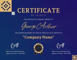 Certificate Of  Most Loyal Employee Template