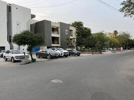 low angle view of city traffic in Lahore, Pakistan on June 3, 2024. photo