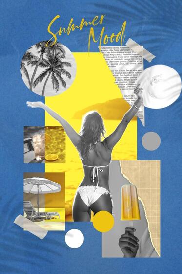 Summer Moodboard for Pinterest Pin Cover Template