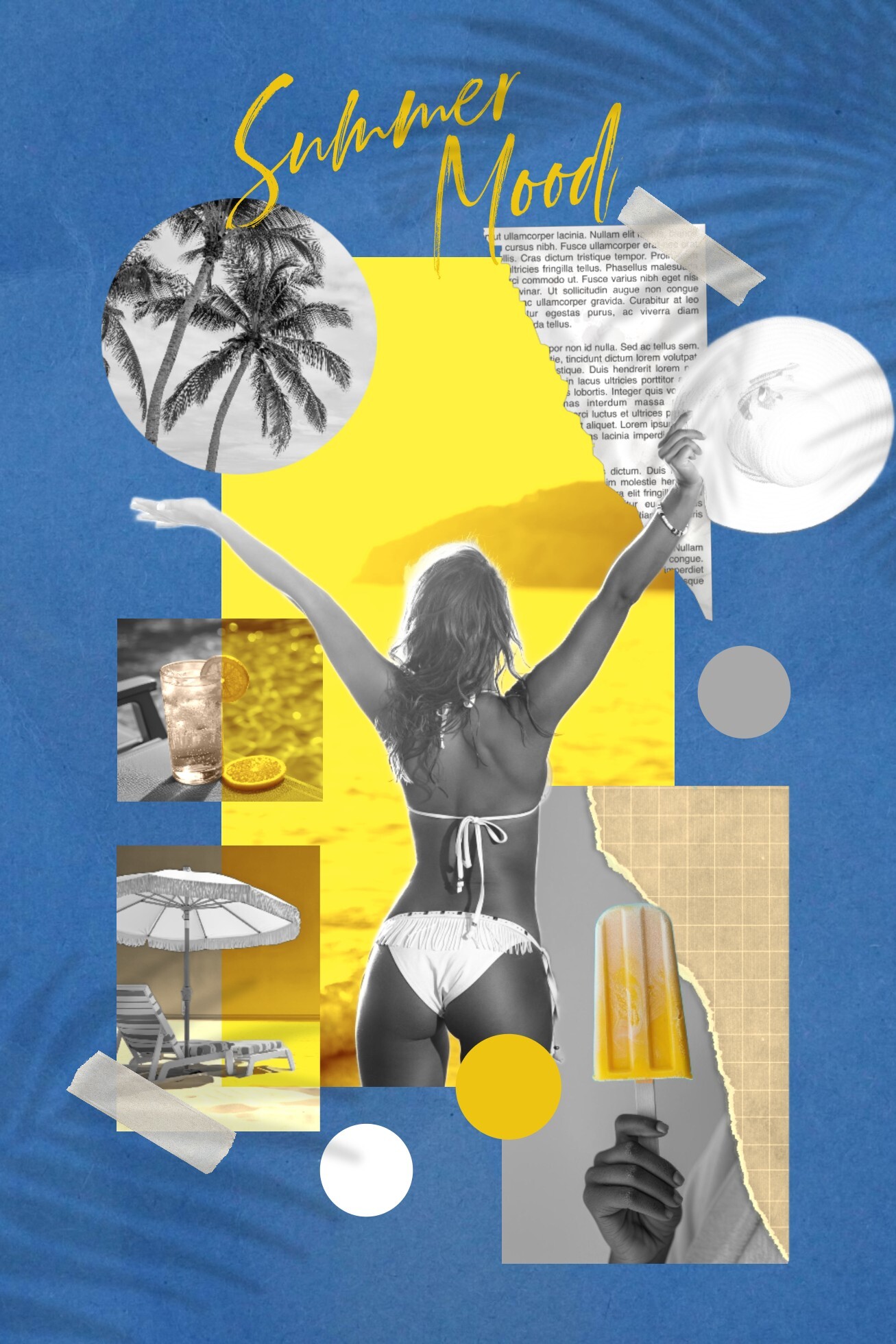 Summer Moodboard for Pinterest Pin Cover Template