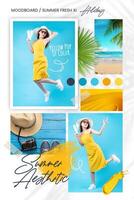 Summer Moodboard Pinterest Grpahic template