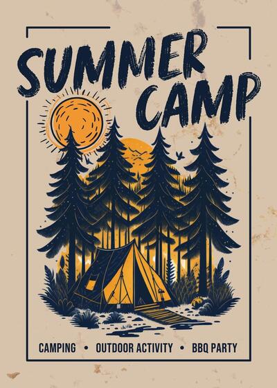 Summer Camp Invitation Cards Template