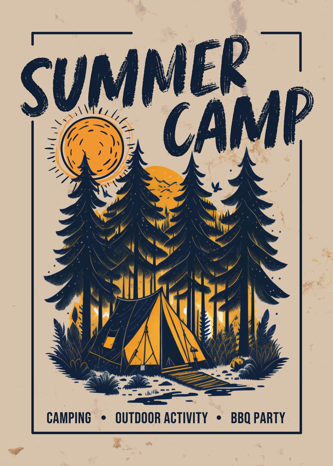 Summer Camp Invitation Cards Template