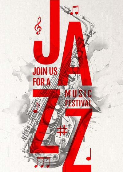 Jazz Music Festival Invitation Card Template