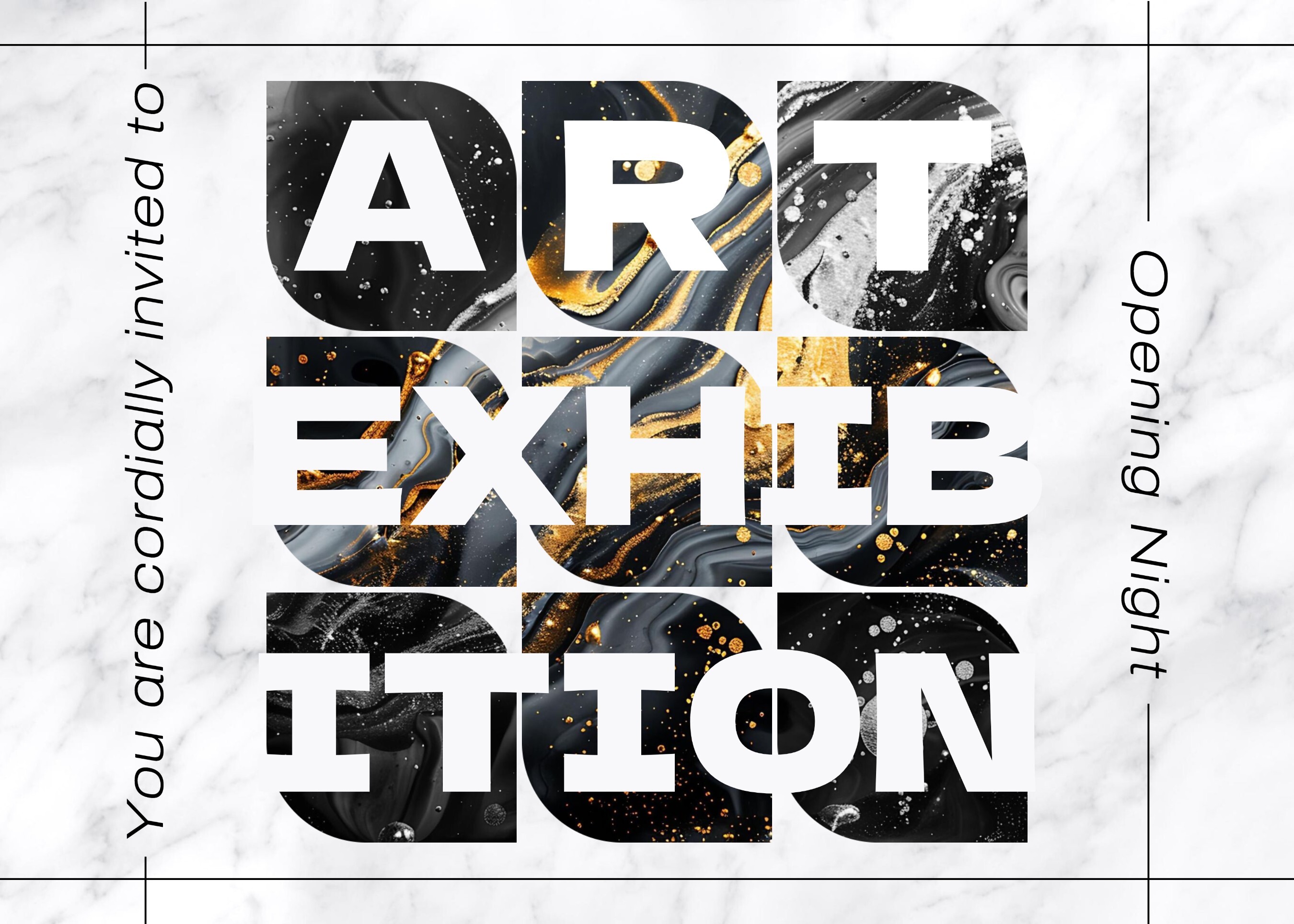Art Exhibition Invitation Card Template