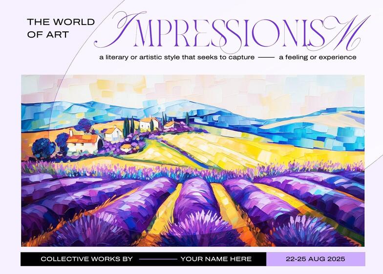 Impressionist Purple Style Art Gallery Invitation