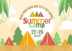 Fun Modern Bright Summer Camp Invitation Template