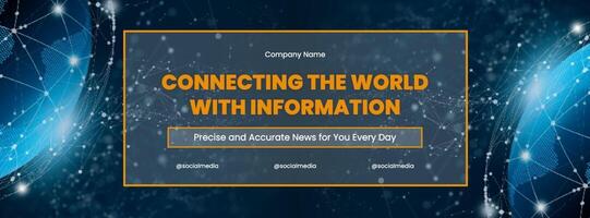 blue orange news facebook cover template
