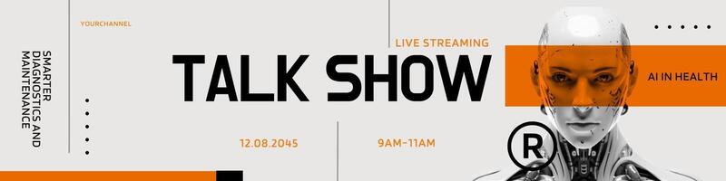 AI in Health Talk Show Linkedin Banner template