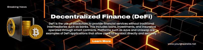 Decentralized Finance News X Banner template