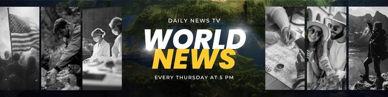 Minimalist World News Linkedin Banner template