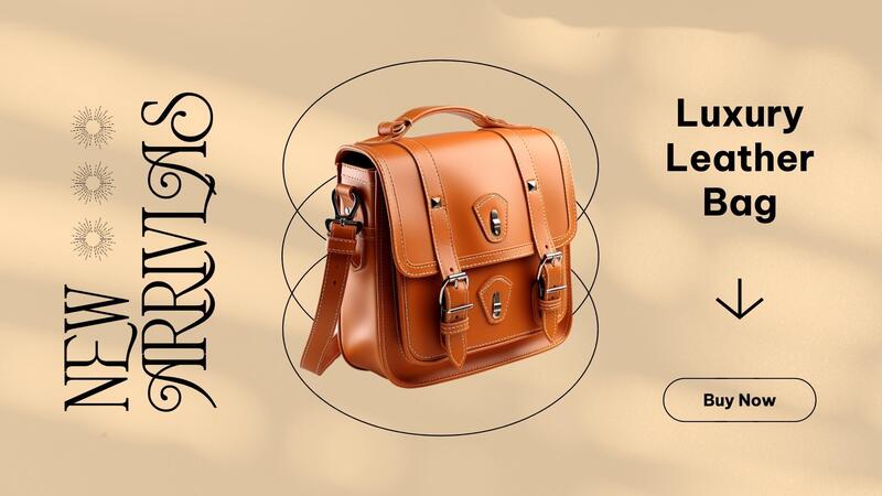 beige minimalist bag new arrivals twitter post template