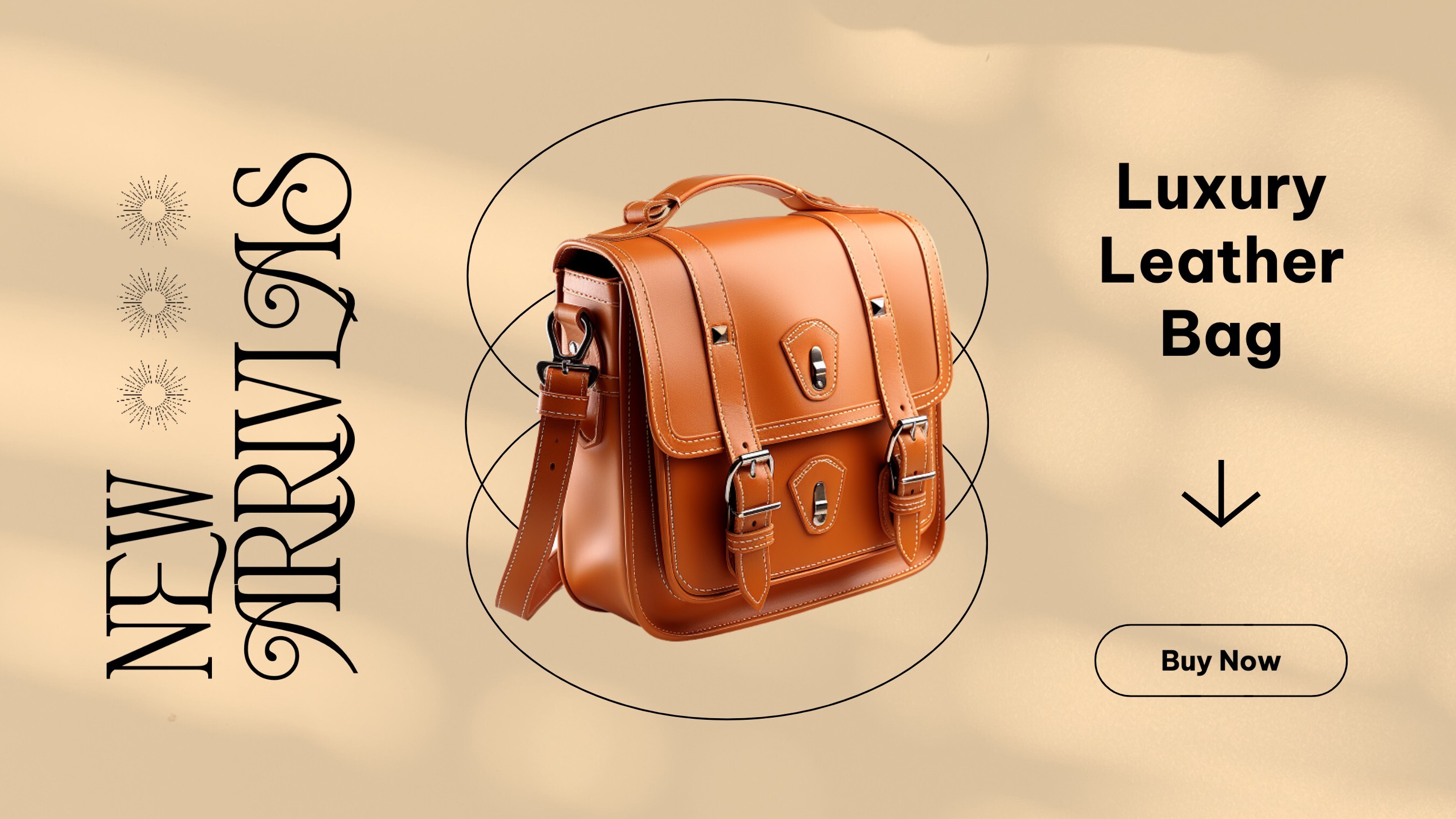 beige minimalist bag new arrivals twitter post template