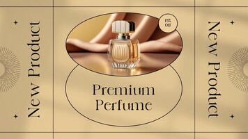 gold perfume new product twitter post template