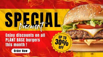 Burger Special Discount Twitter Post template