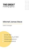 Minimalist Manager Modeling Agency Business Card template