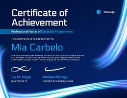 Professional Mastery Certificate Template