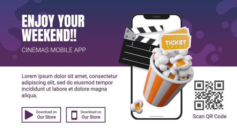 Cinemas Mobile App Twitter Post Template