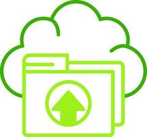 Cloud Upload Green Tone Icon vector