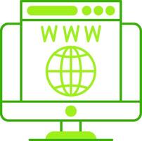 World Wide Web Green Tone Icon vector