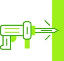 Hammer Drill Green Tone Icon vector