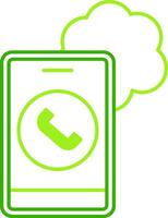 Cloud Based Calling Green Tone Icon vector